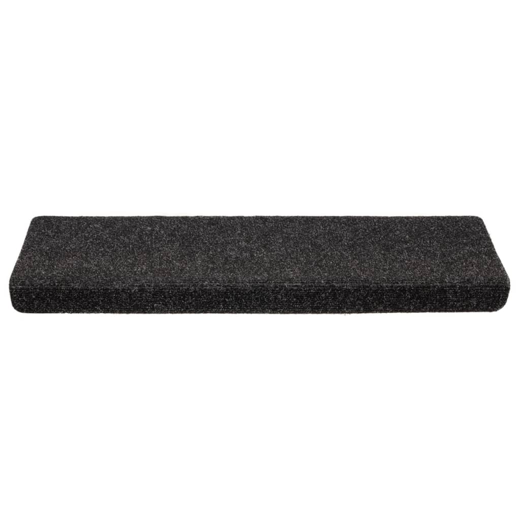 vidaXL Maty na schody samoprzylepne 5 szt. 65x21x4 cm, czarne, prostokątne, z krawędzią