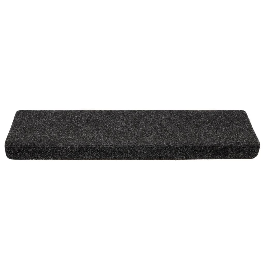 vidaXL Maty na schody samoprzylepne 10 szt. 65x21x4 cm, czarne, prostokątne, z krawędzią