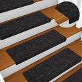vidaXL Maty na schody samoprzylepne 10 szt. 65x21x4 cm, czarne, prostokątne, z krawędzią