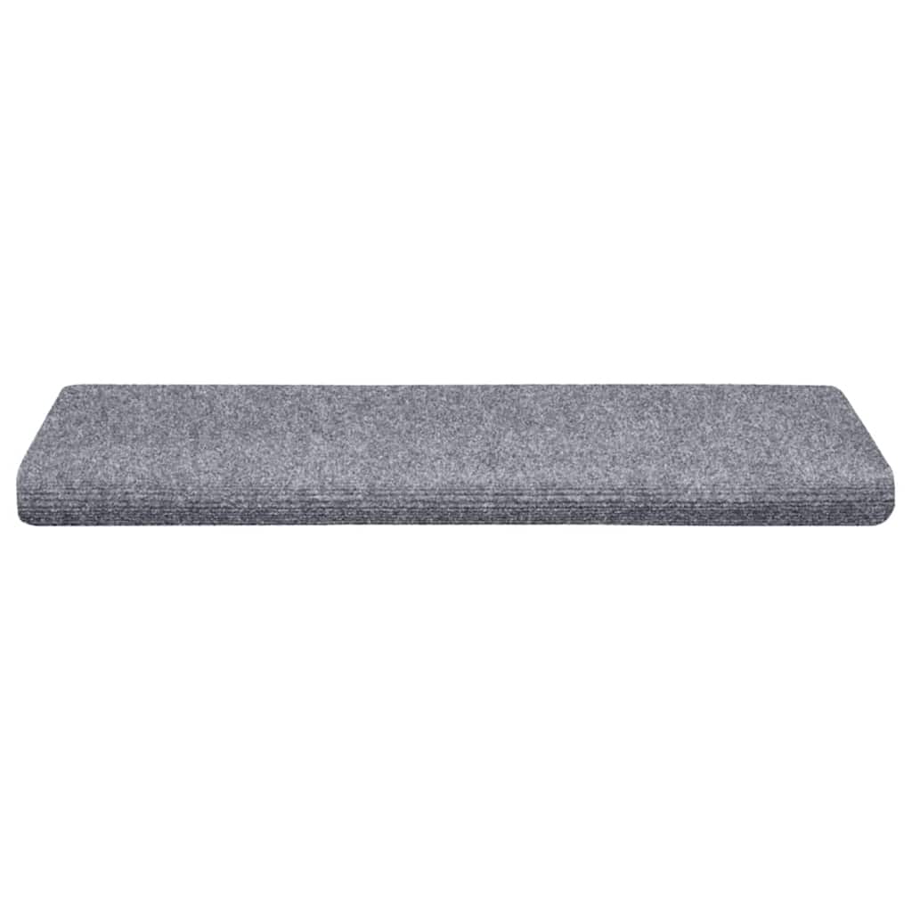 vidaXL Maty na schody samoprzylepne 10 szt. 65x21x4 cm Jasnoszary prostokątny brzeg
