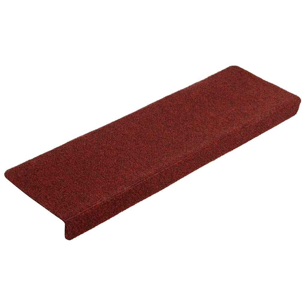vidaXL Maty na schody samoprzylepne 5 szt. 65x21x4 cm Bordowe, prostokątne, czerwone