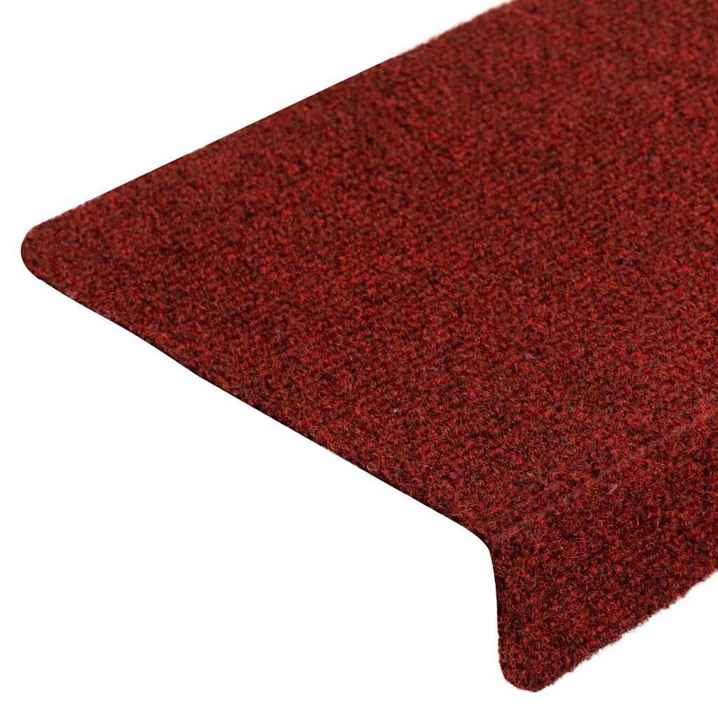 vidaXL Maty na schody samoprzylepne 5 szt. 65x21x4 cm Bordowe, prostokątne, czerwone
