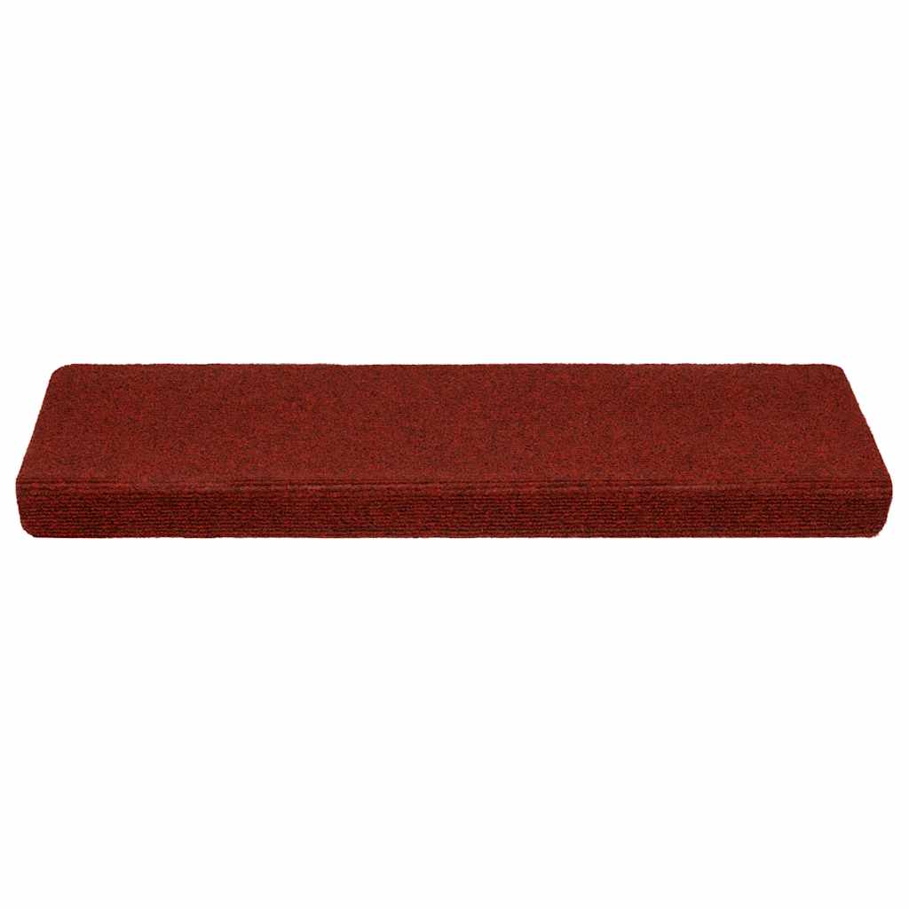 vidaXL Maty na schody samoprzylepne 10 szt. 65x21x4 cm Bordowe, prostokątne, czerwone