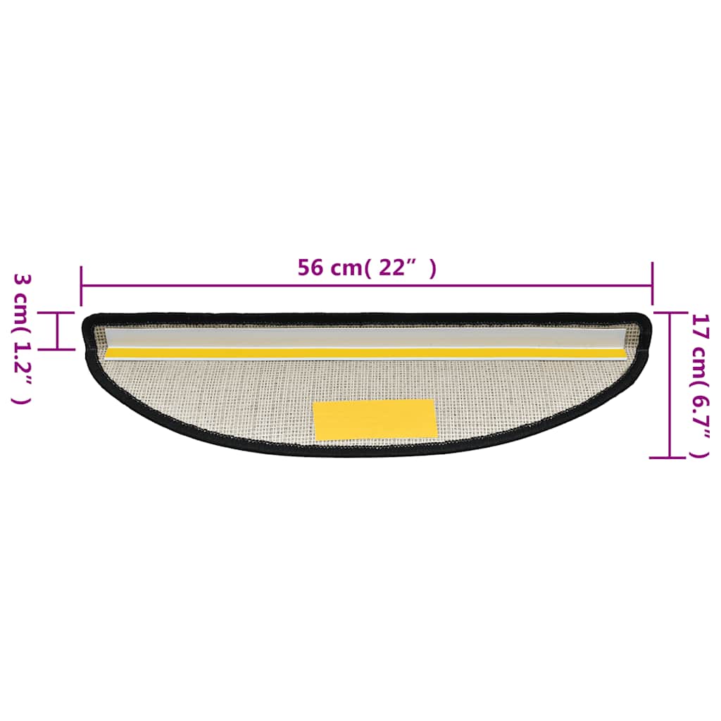 vidaXL Maty na schody 10 szt. 56x17x3 cm Antracyt Półokrągłe