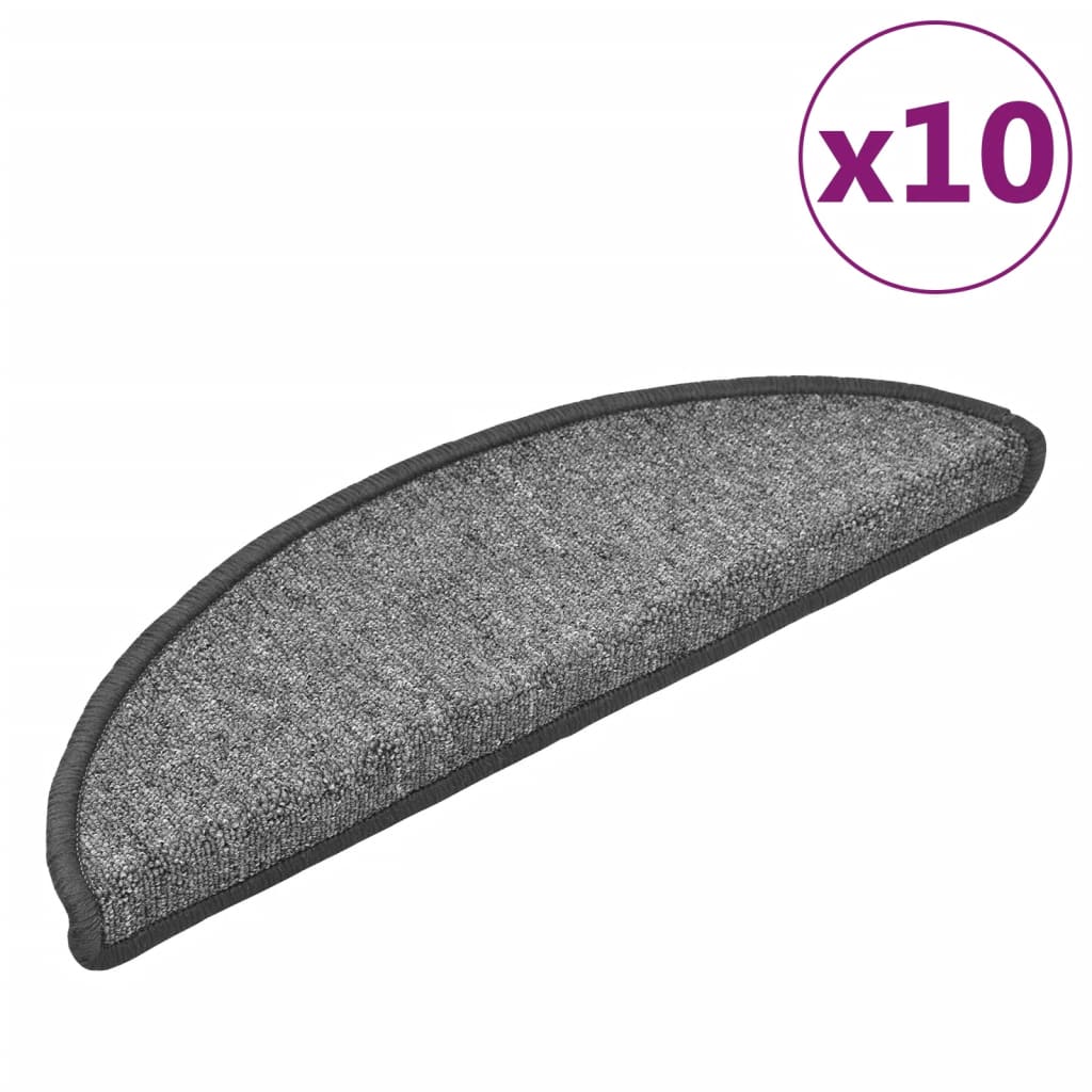 vidaXL Maty na schody 10 szt. 56x17x3 cm Ciemnoszary Półokrągły