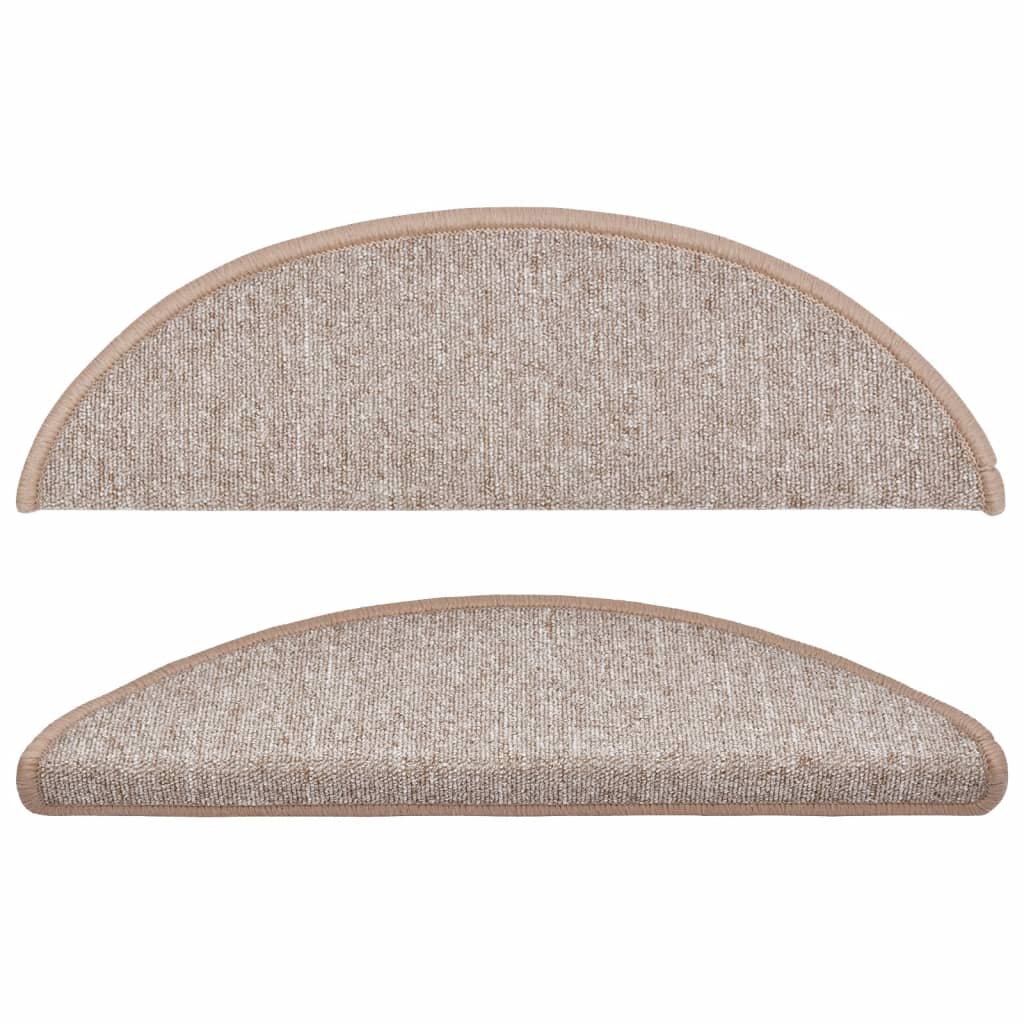 vidaXL Maty na schody 10 szt. 56x17x3 cm Jasnobrązowe półokrągłe