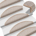 vidaXL Maty na schody 10 szt. 56x17x3 cm Jasnobrązowe półokrągłe