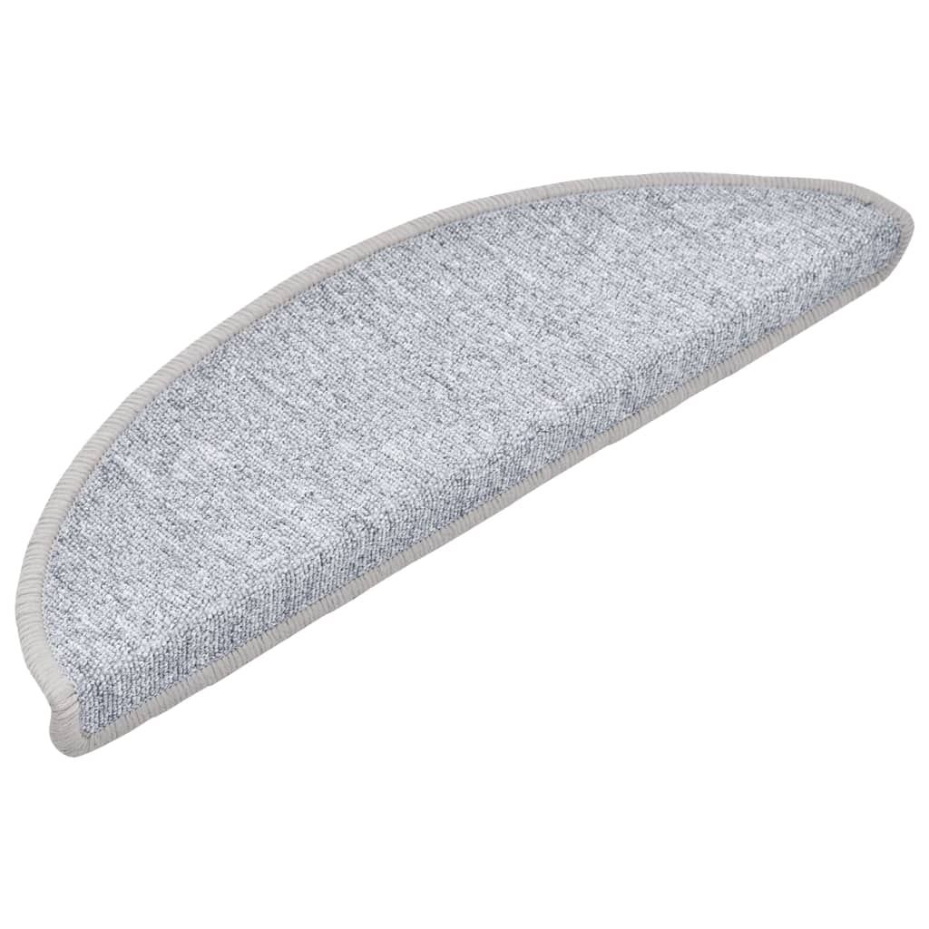 vidaXL Maty na schody 10 szt. 56x17x3 cm Jasnoszare półokrągłe