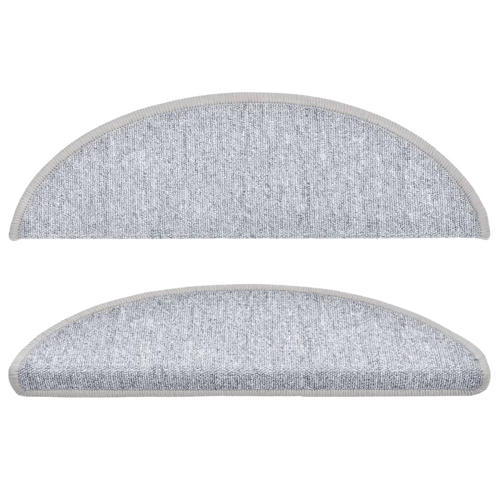 vidaXL Maty na schody 10 szt. 56x17x3 cm Jasnoszare półokrągłe
