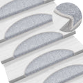 vidaXL Maty na schody 10 szt. 56x17x3 cm Jasnoszare półokrągłe