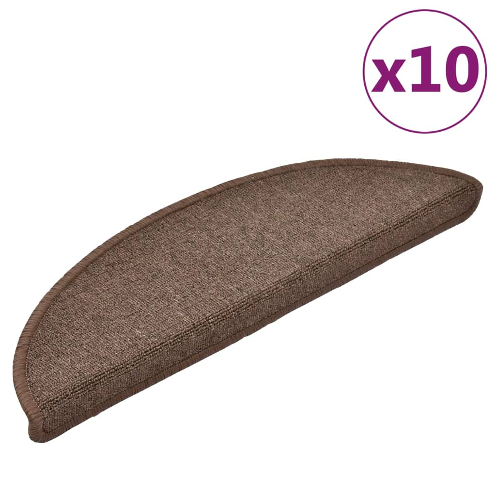 vidaXL Maty na schody 10 szt. 56x17x3 cm Brąz kawowy Półokrągły
