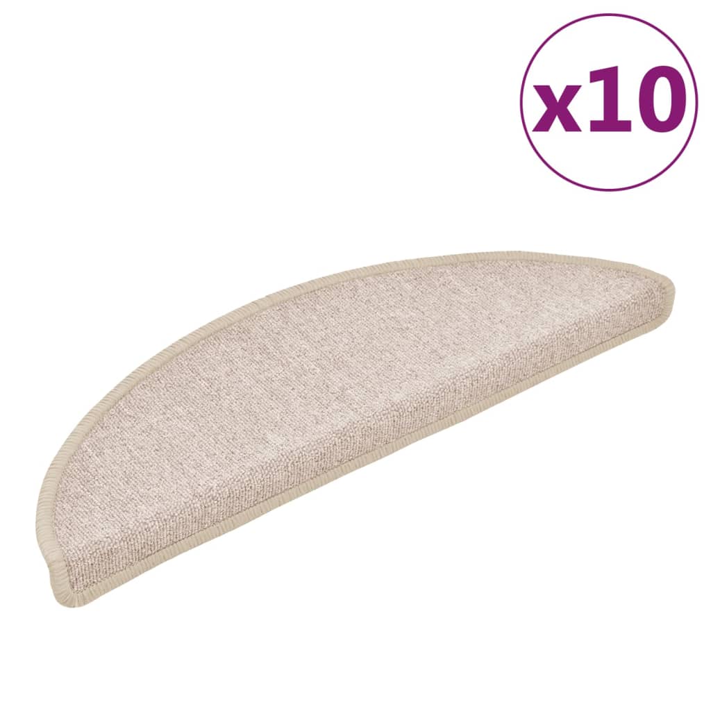 vidaXL Maty na schody 10 szt. 56x17x3 cm Taupe Półokrągłe