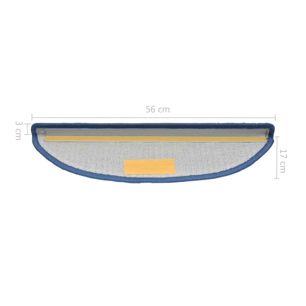 vidaXL Maty na schody 10 szt. 56x17x3 cm Niebieskie półokrągłe