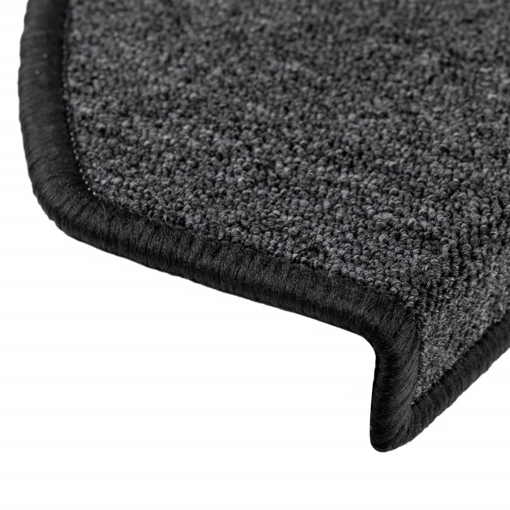 vidaXL Maty na schody 10 szt. 65x24x4 cm Antracytowe półokrągłe duże