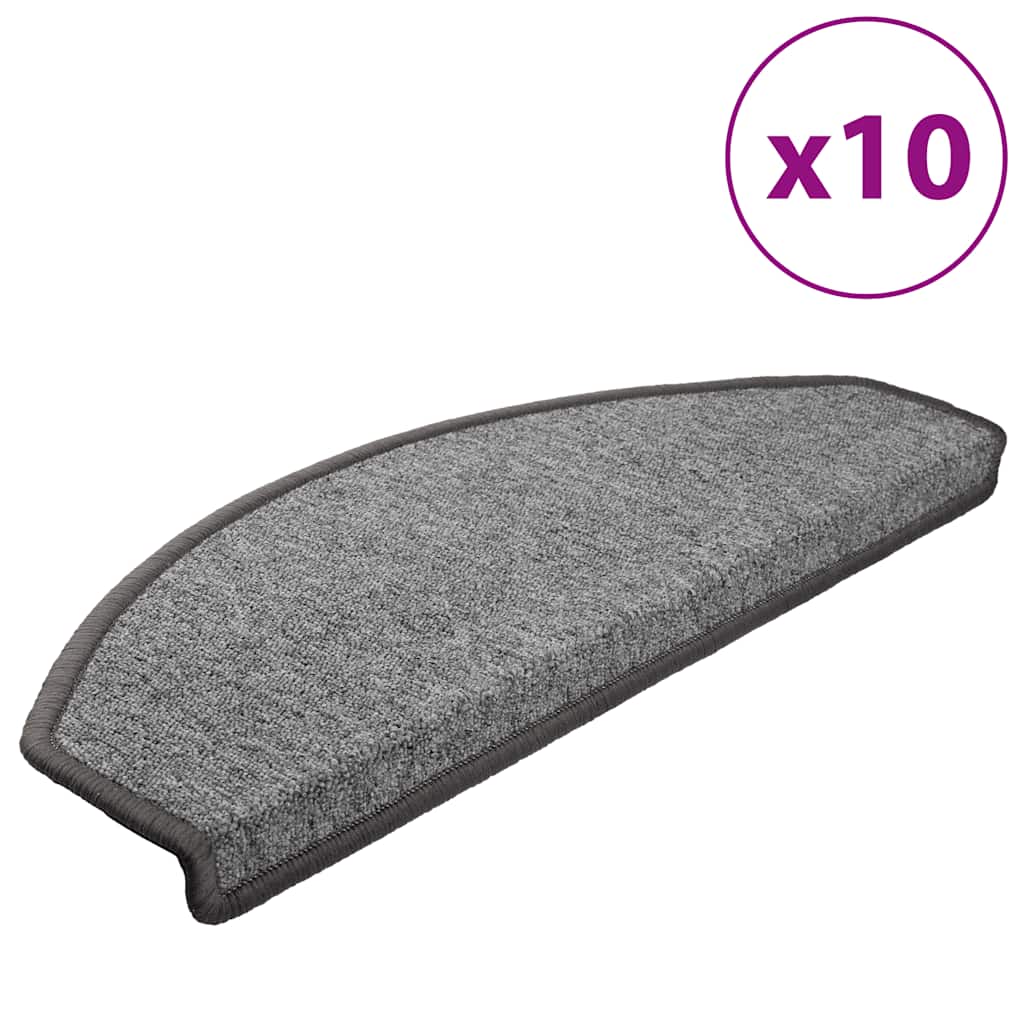 vidaXL Maty na schody 10 szt. 65x24x4 cm Ciemnoszare Półokrągłe Duże