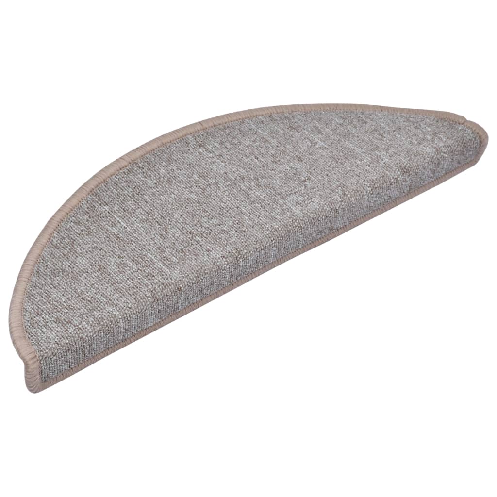 vidaXL Maty na schody 10 szt. 65x24x4 cm Jasnobrązowe, półokrągłe, duże