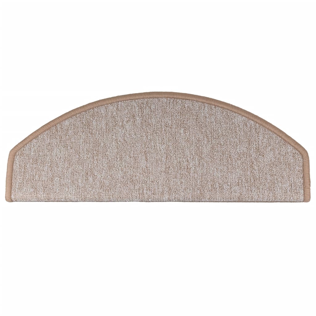 vidaXL Maty na schody 10 szt. 65x24x4 cm Jasnobrązowe, półokrągłe, duże