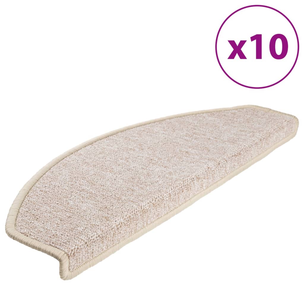 vidaXL Maty na schody 10 szt. 65x24x4 cm Taupe Półokrągłe Duże