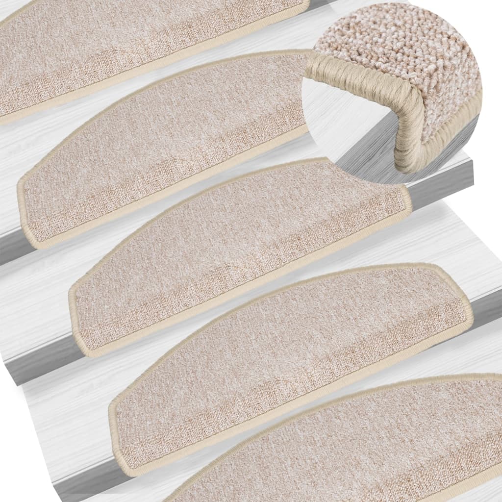vidaXL Maty na schody 10 szt. 65x24x4 cm Taupe Półokrągłe Duże