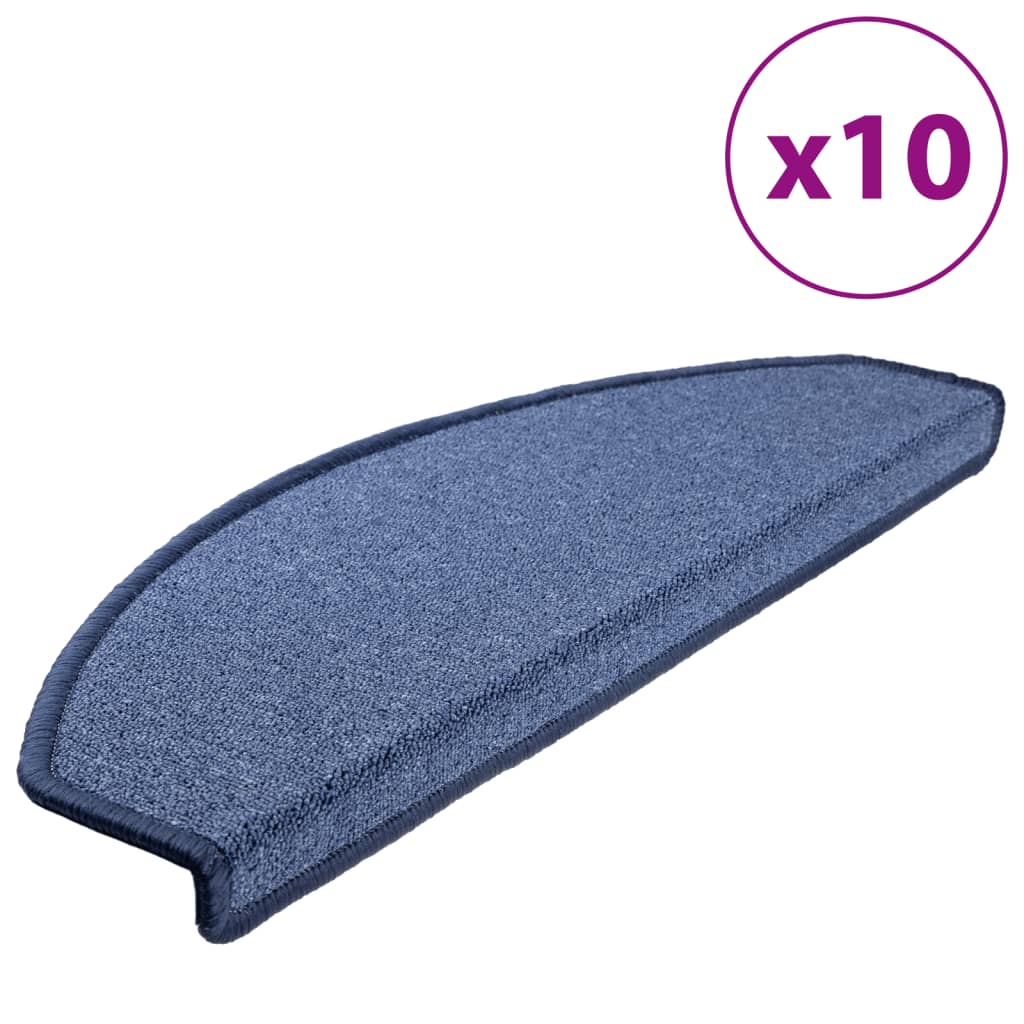 vidaXL Maty na schody 10 szt. 65x24x4 cm niebieskie półokrągłe duże