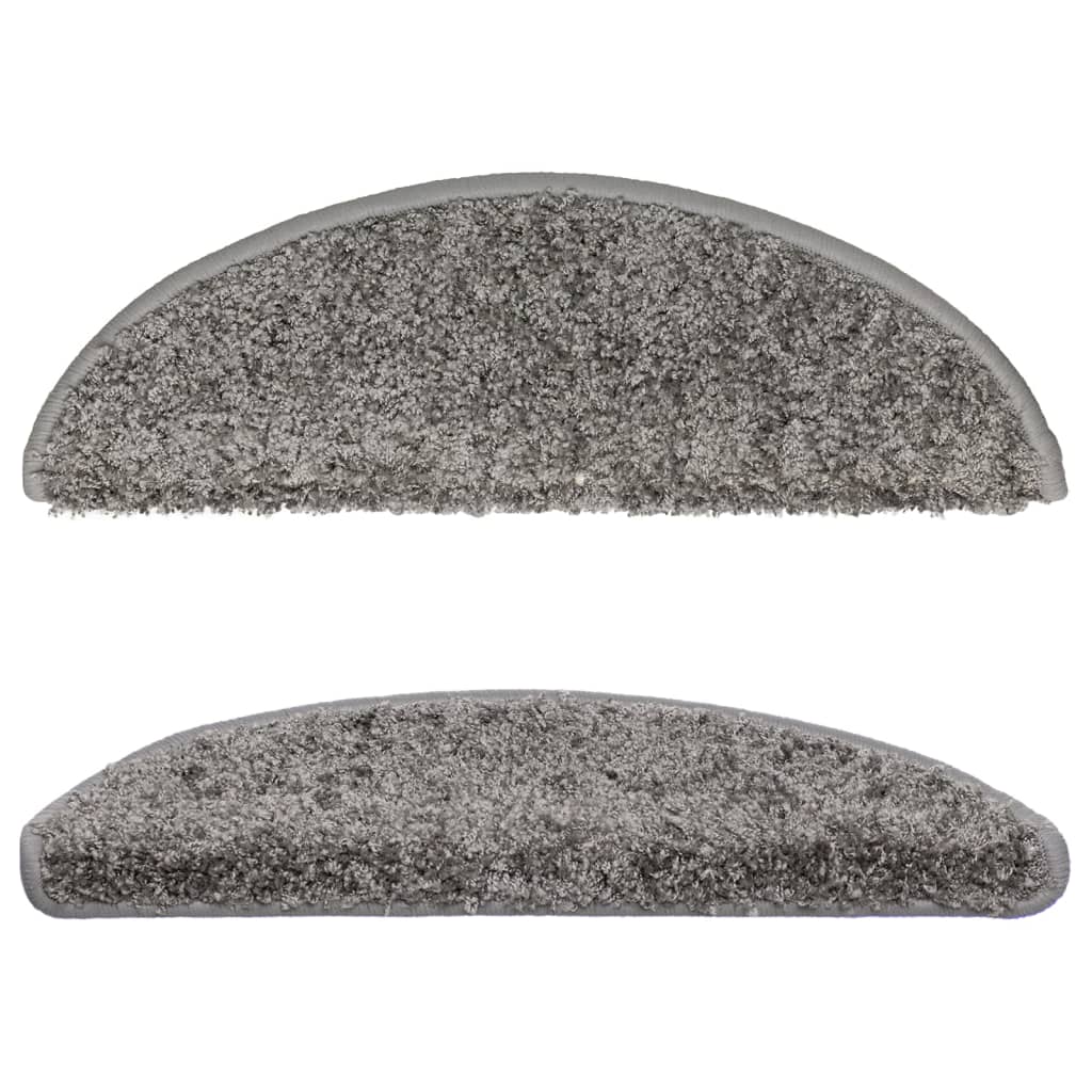 vidaXL Maty na schody 10 szt. 56x17x3 cm Szare półokrągłe