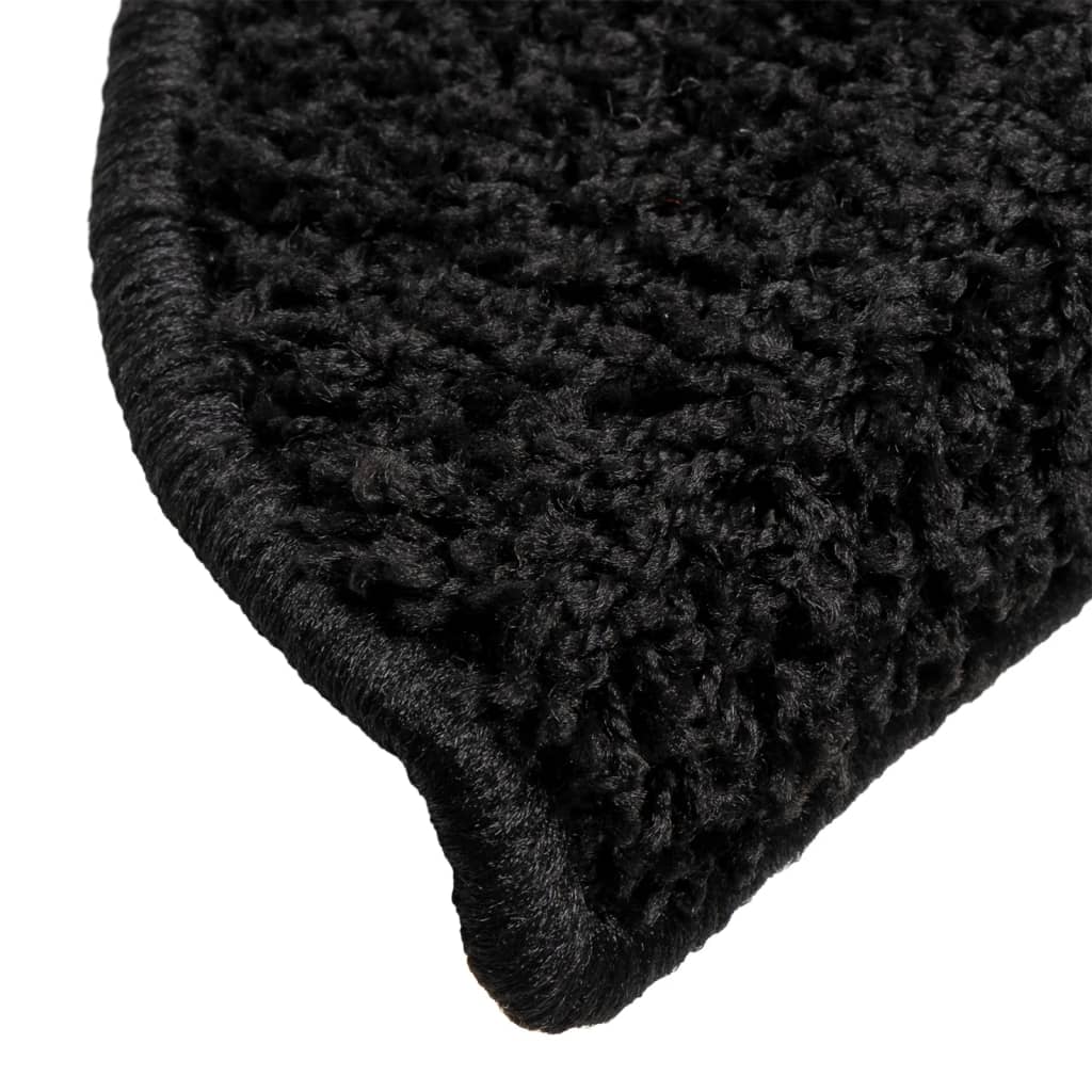 vidaXL Maty na schody 10 szt. 56x17x3 cm Czarne półokrągłe