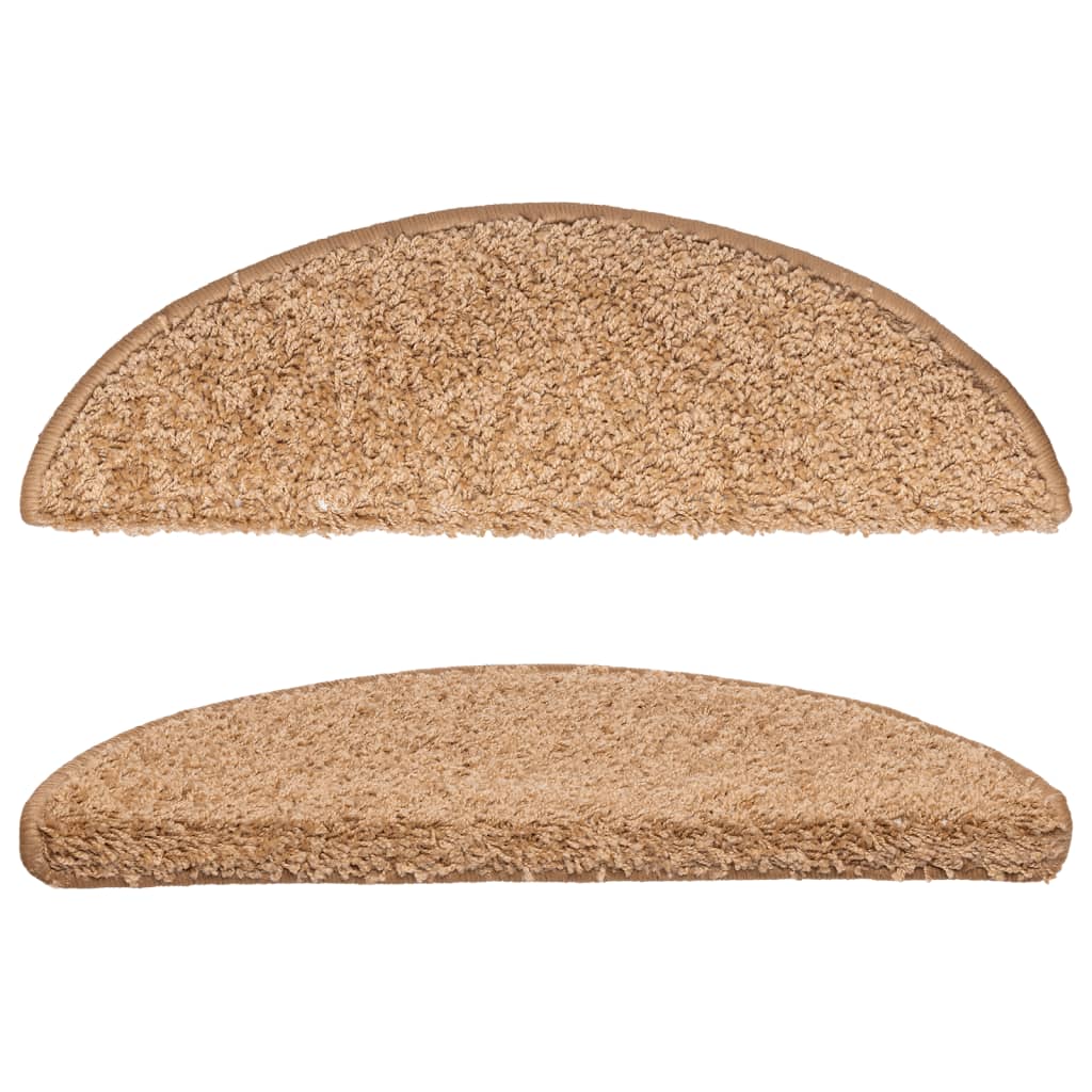 vidaXL Maty na schody 10 szt. 56x17x3 cm Beżowe półokrągłe
