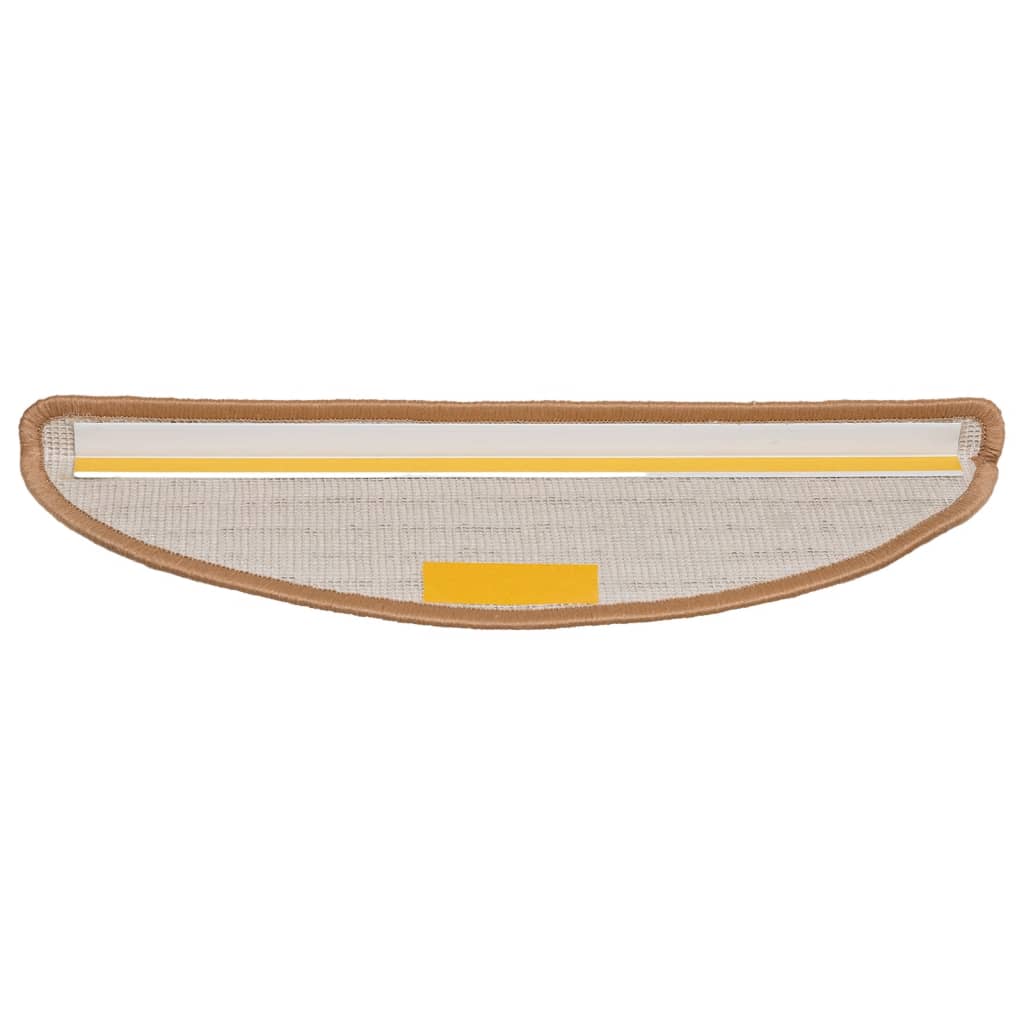vidaXL Maty na schody 10 szt. 56x17x3 cm Beżowe półokrągłe