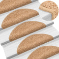 vidaXL Maty na schody 10 szt. 56x17x3 cm Beżowe półokrągłe