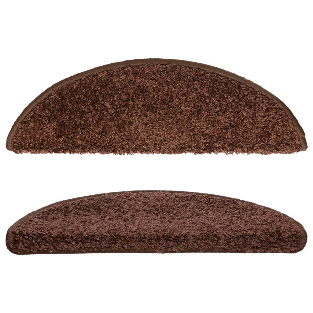 vidaXL Maty na schody 10 szt. 56x17x3 cm Brązowe półokrągłe