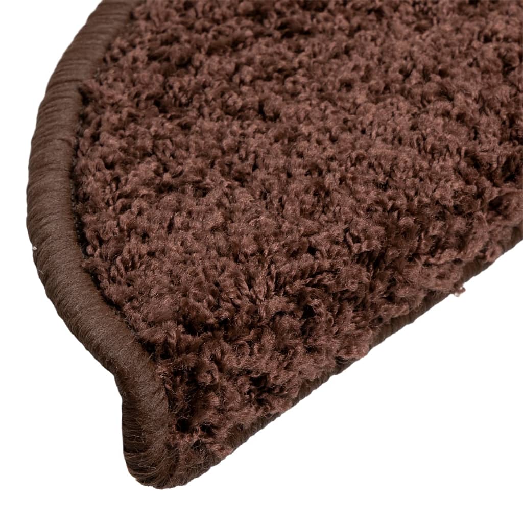 vidaXL Maty na schody 10 szt. 56x17x3 cm Brązowe półokrągłe