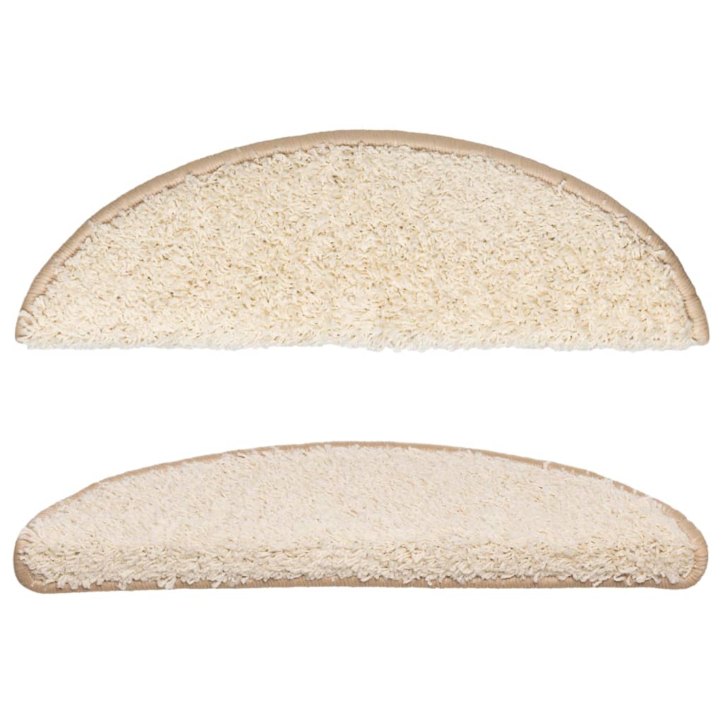 vidaXL Maty na schody 10 szt. 56x17x3 cm Kremowe półokrągłe