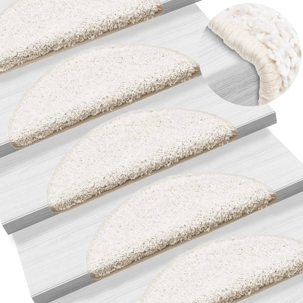 vidaXL Maty na schody 10 szt. 56x17x3 cm Białe półokrągłe