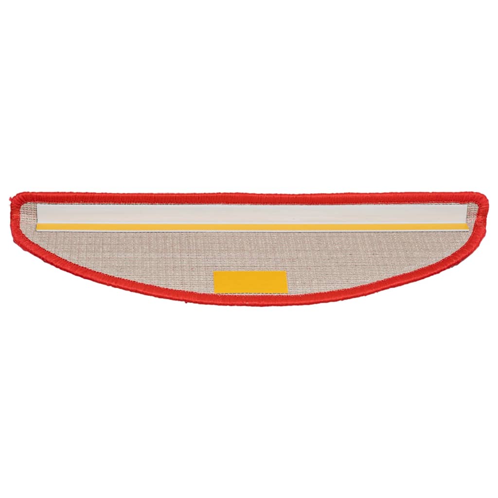 vidaXL Maty na schody 10 szt. 56x17x3 cm Czerwone półokrągłe