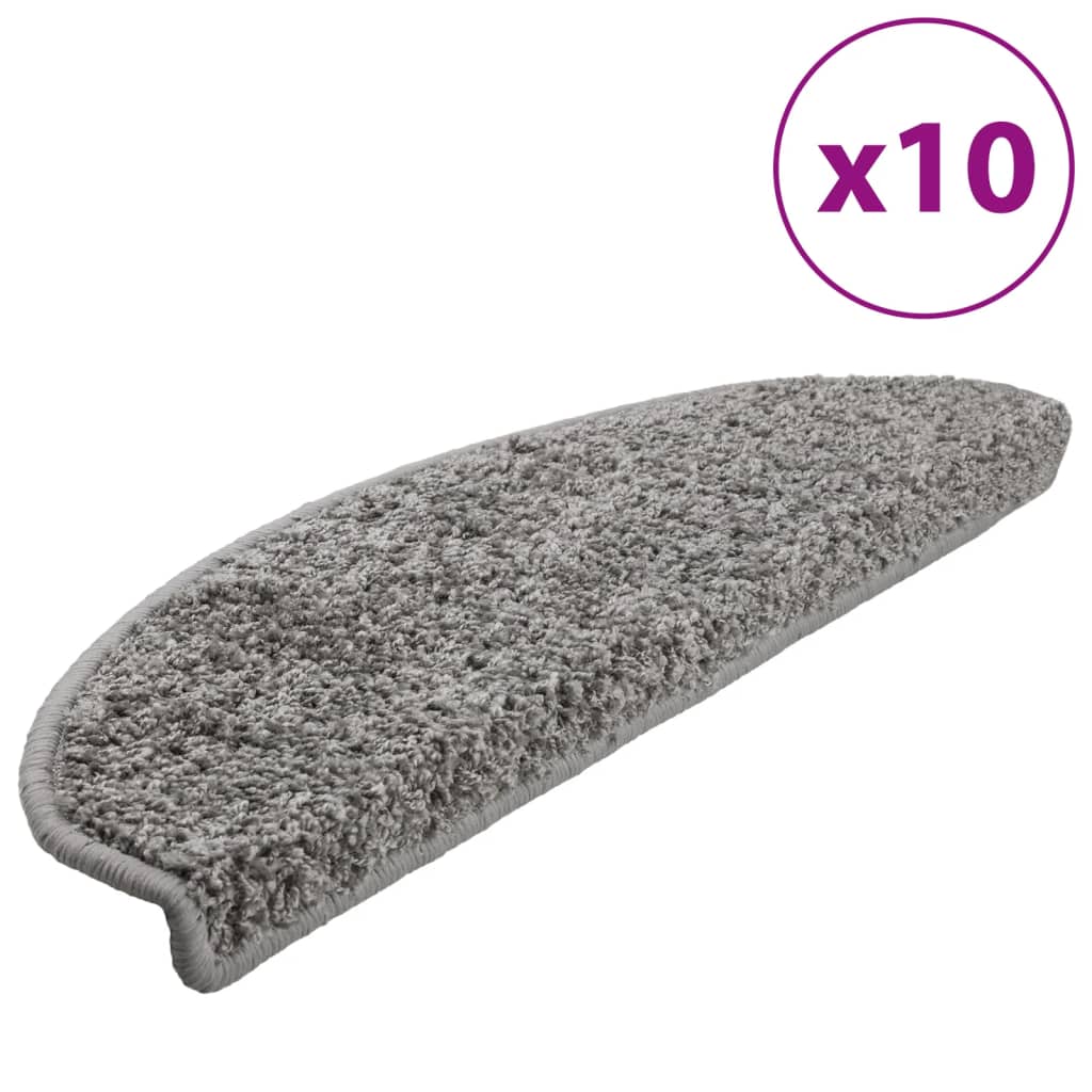 vidaXL Maty na schody 10 szt. 65x21x4 cm Szare półokrągłe duże