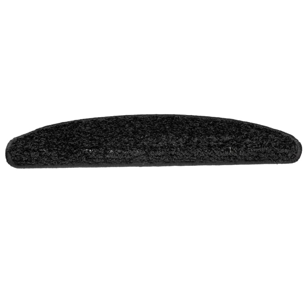 vidaXL Maty na schody 10 szt. 65x21x4 cm Czarne półokrągłe duże