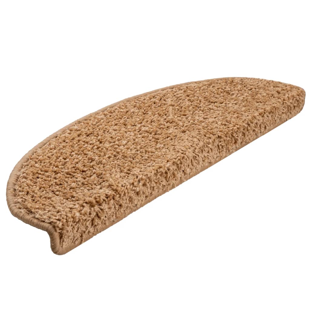 vidaXL Maty na schody 10 szt. 65x21x4 cm Beżowe półokrągłe duże
