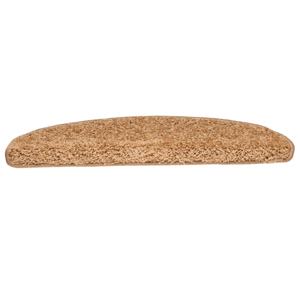 vidaXL Maty na schody 10 szt. 65x21x4 cm Beżowe półokrągłe duże