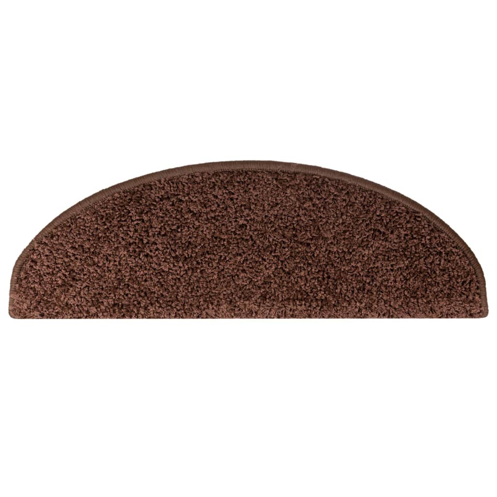 vidaXL Maty na schody 10 szt. 65x21x4 cm Brązowe półokrągłe duże