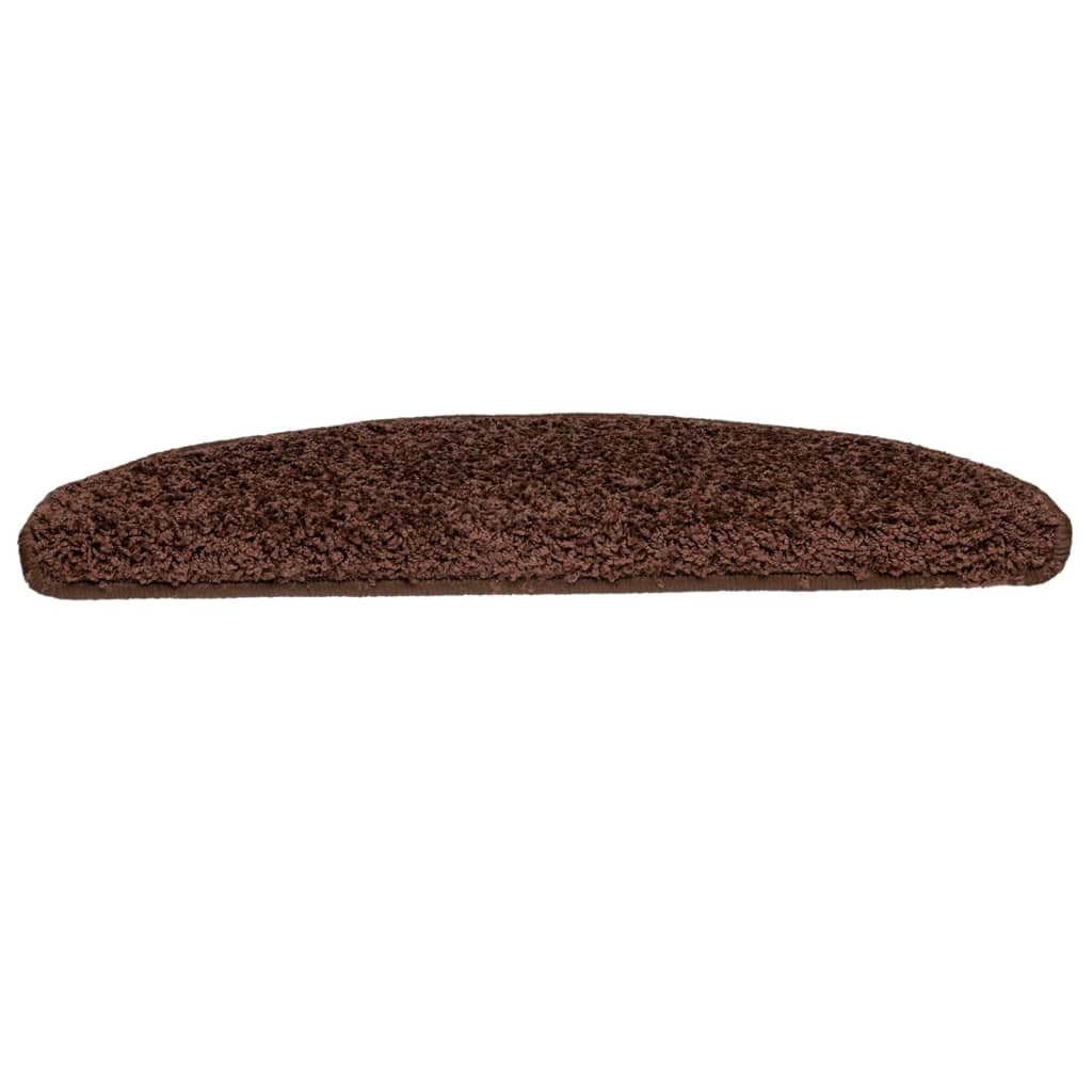 vidaXL Maty na schody 10 szt. 65x21x4 cm Brązowe półokrągłe duże
