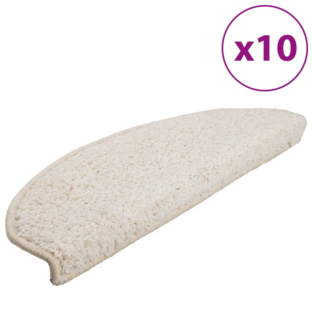 vidaXL Maty na schody 10 szt. 65x21x4 cm Białe półokrągłe duże