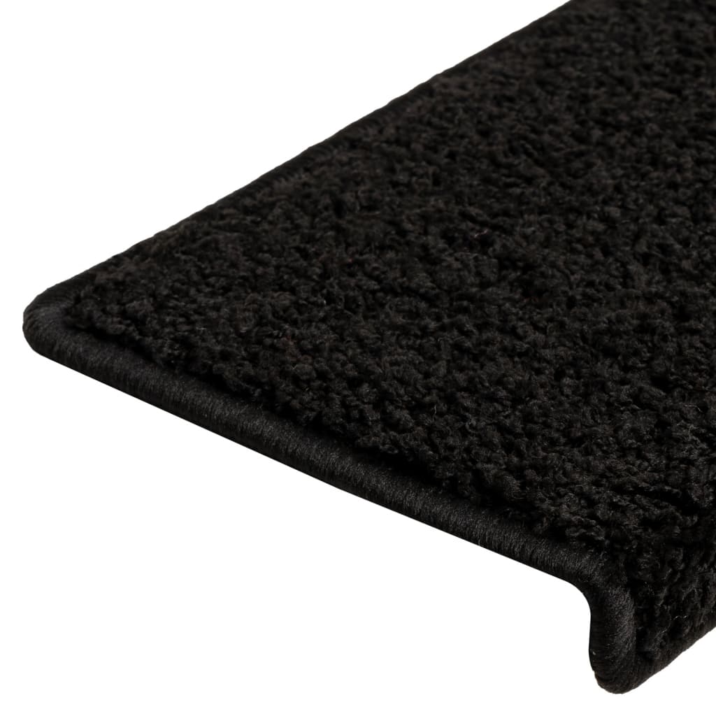 vidaXL Maty na schody 10 szt. 65x21x4 cm Czarne prostokątne krawędzie