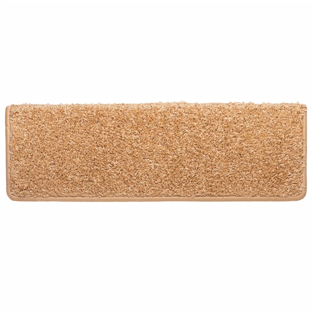 vidaXL Maty na schody 10 szt. 65x21x4 cm Beżowe, prostokątne krawędzie