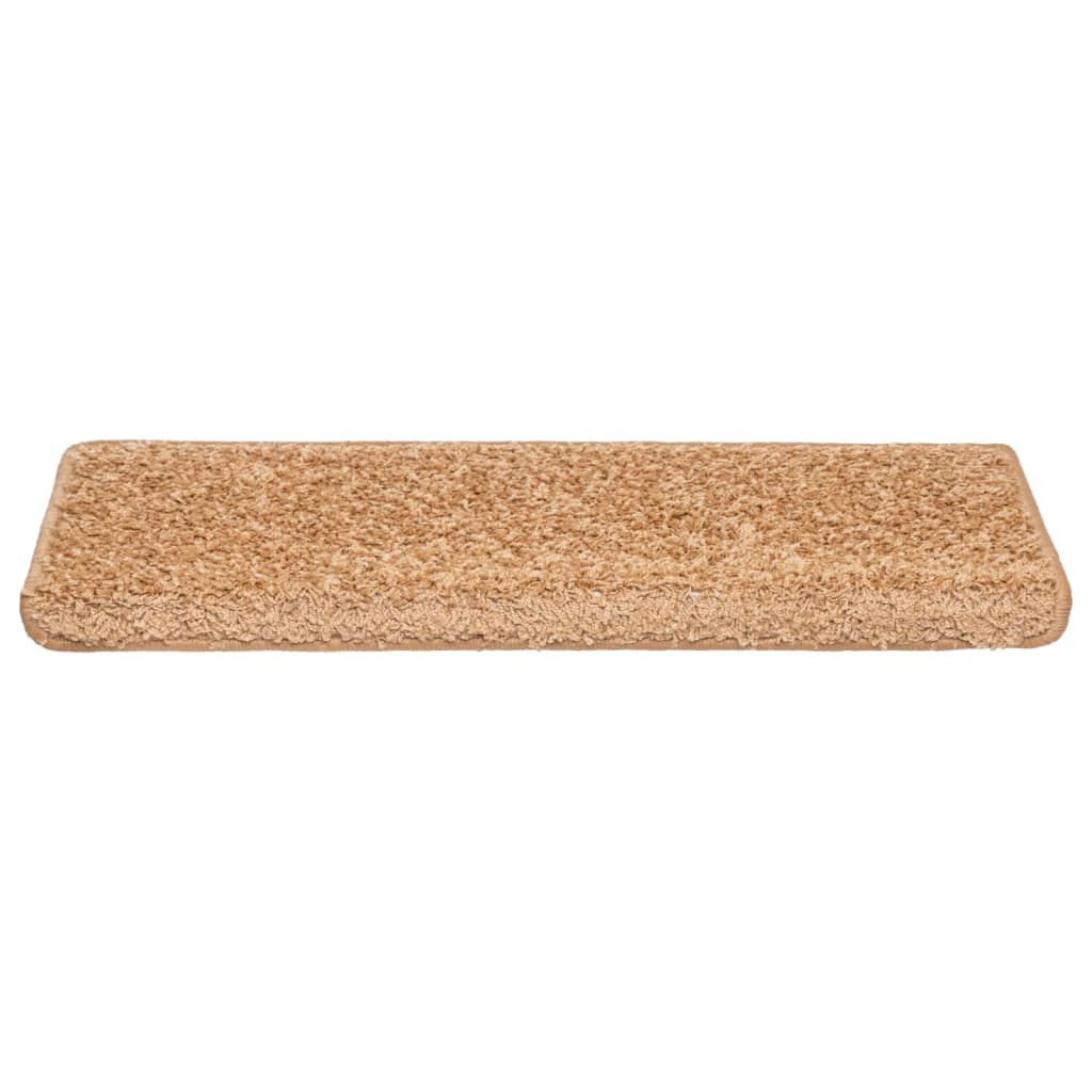 vidaXL Maty na schody 10 szt. 65x21x4 cm Beżowe, prostokątne krawędzie