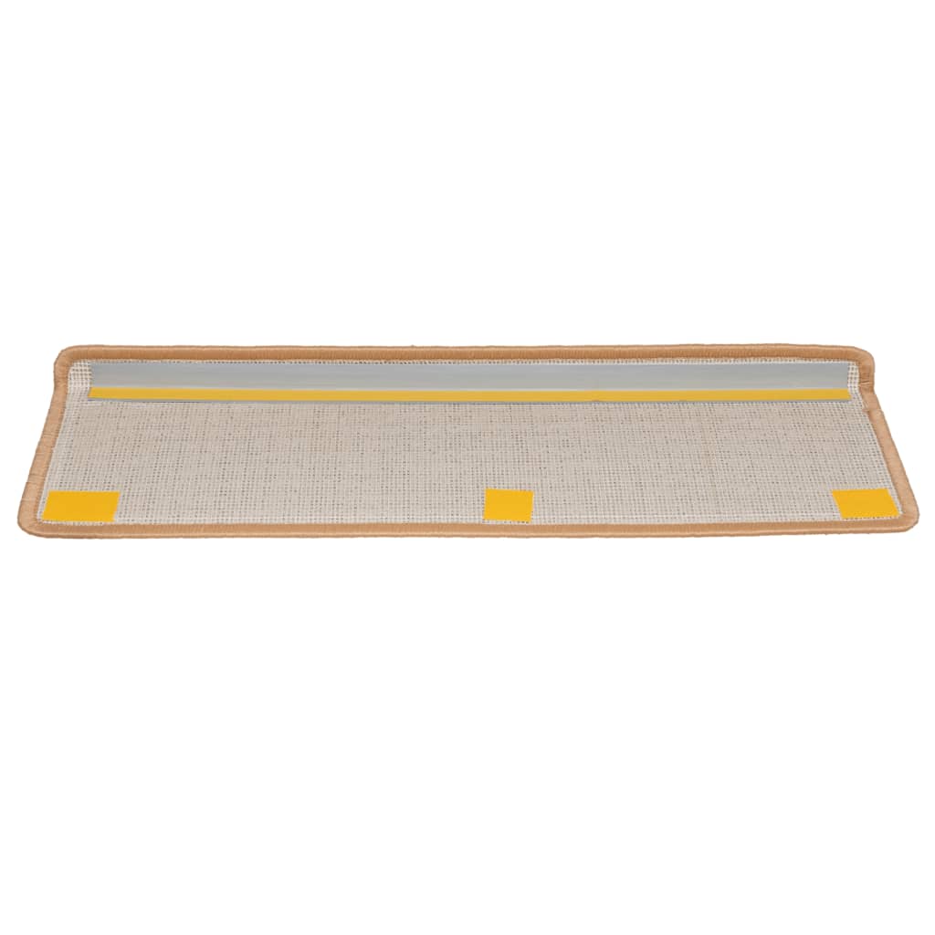 vidaXL Maty na schody 10 szt. 65x21x4 cm Beżowe, prostokątne krawędzie