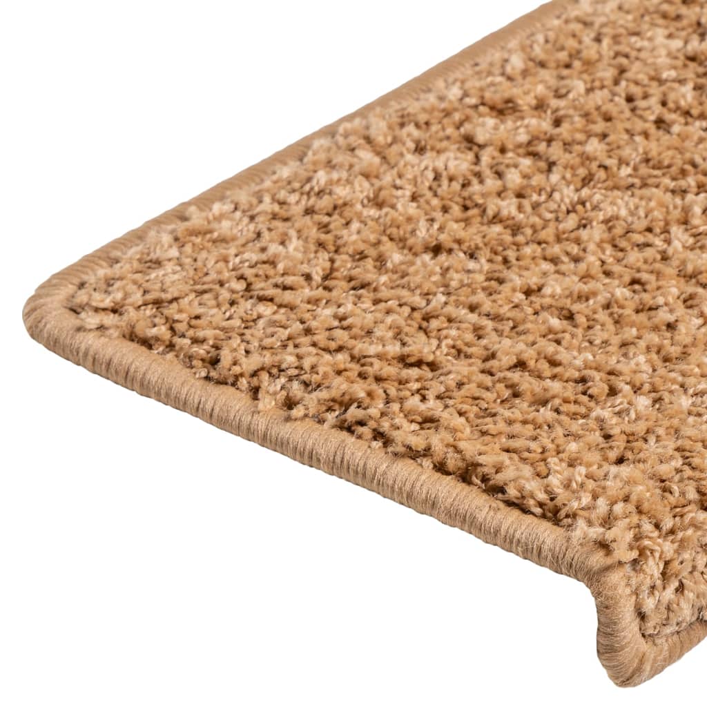 vidaXL Maty na schody 10 szt. 65x21x4 cm Beżowe, prostokątne krawędzie