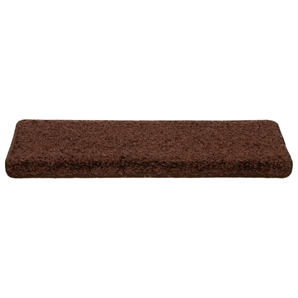 vidaXL Maty na schody 10 szt. 65x21x4 cm Brązowe prostokątne krawędzie