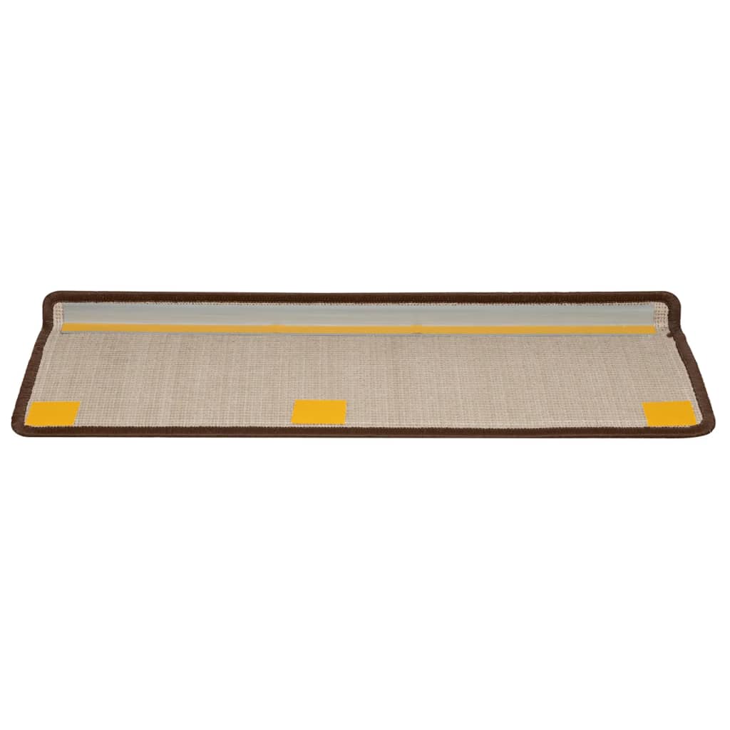 vidaXL Maty na schody 10 szt. 65x21x4 cm Brązowe prostokątne krawędzie