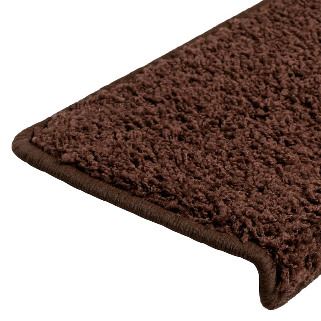 vidaXL Maty na schody 10 szt. 65x21x4 cm Brązowe prostokątne krawędzie