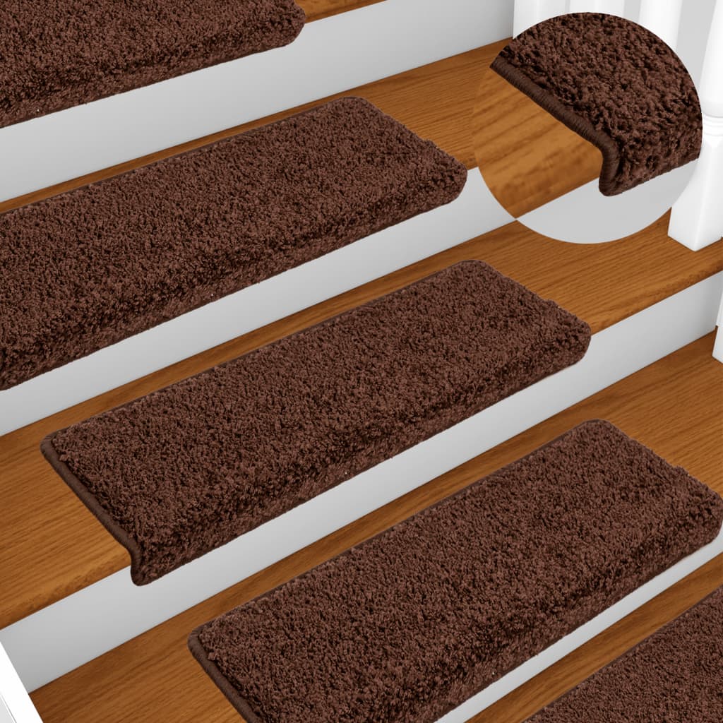 vidaXL Maty na schody 10 szt. 65x21x4 cm Brązowe prostokątne krawędzie